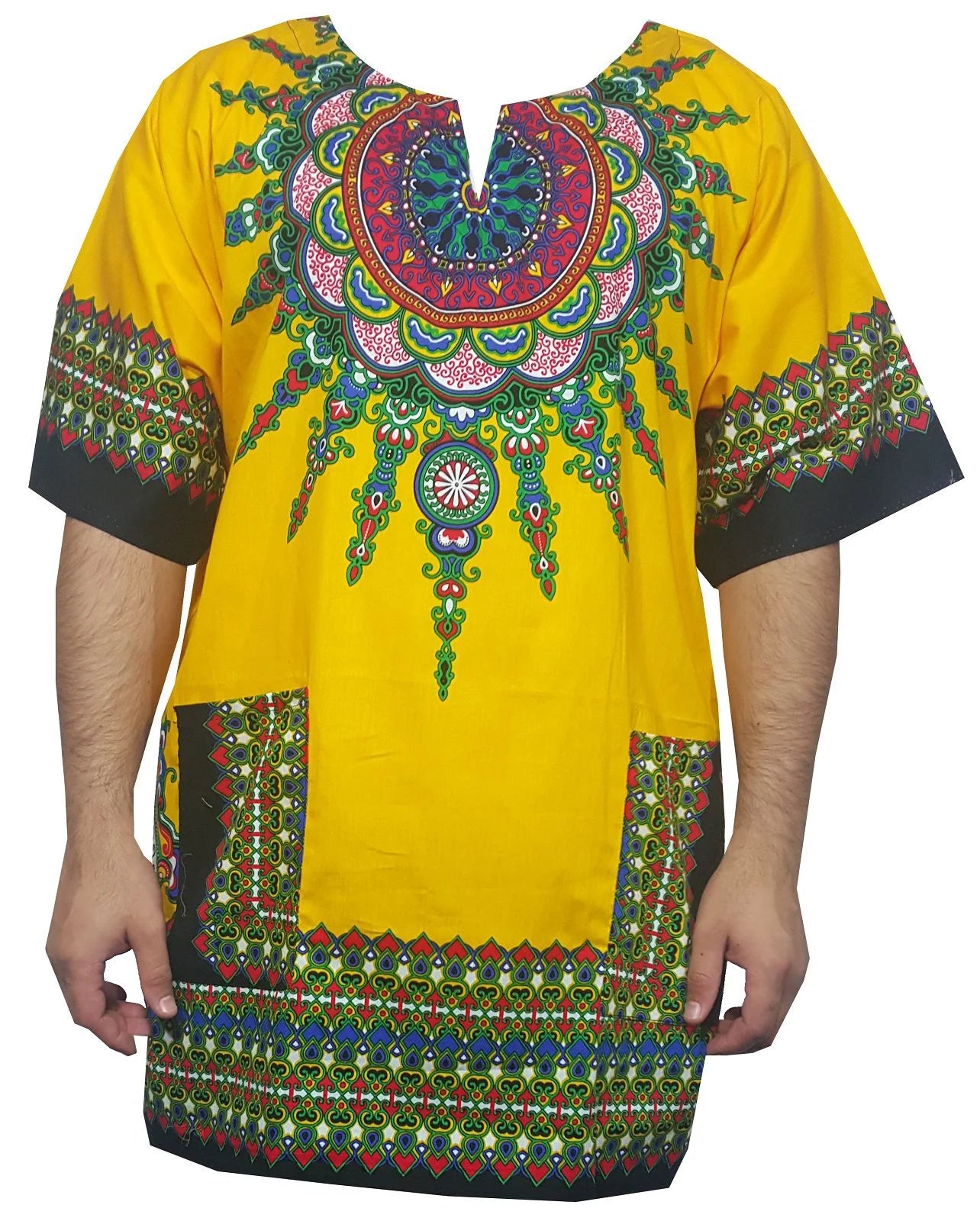 African Shirt for Men Women Dashiki Cotton T Shirt Traditional Tribal Clothing