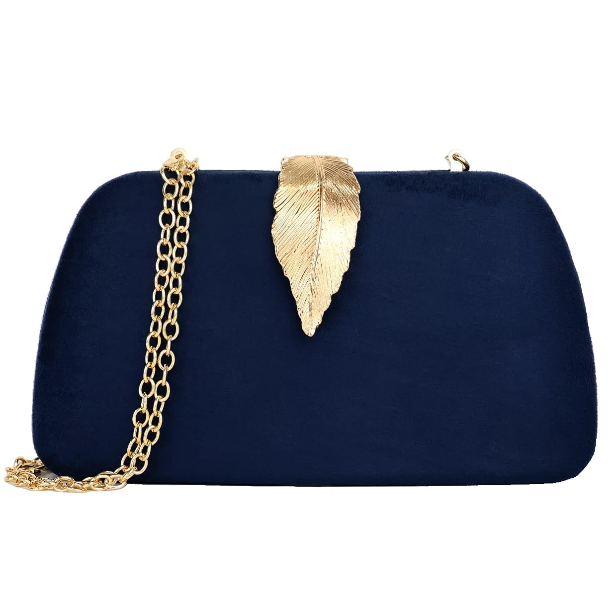 Women'S Faux Suede Soild Clutch Handbag, Navy Blue