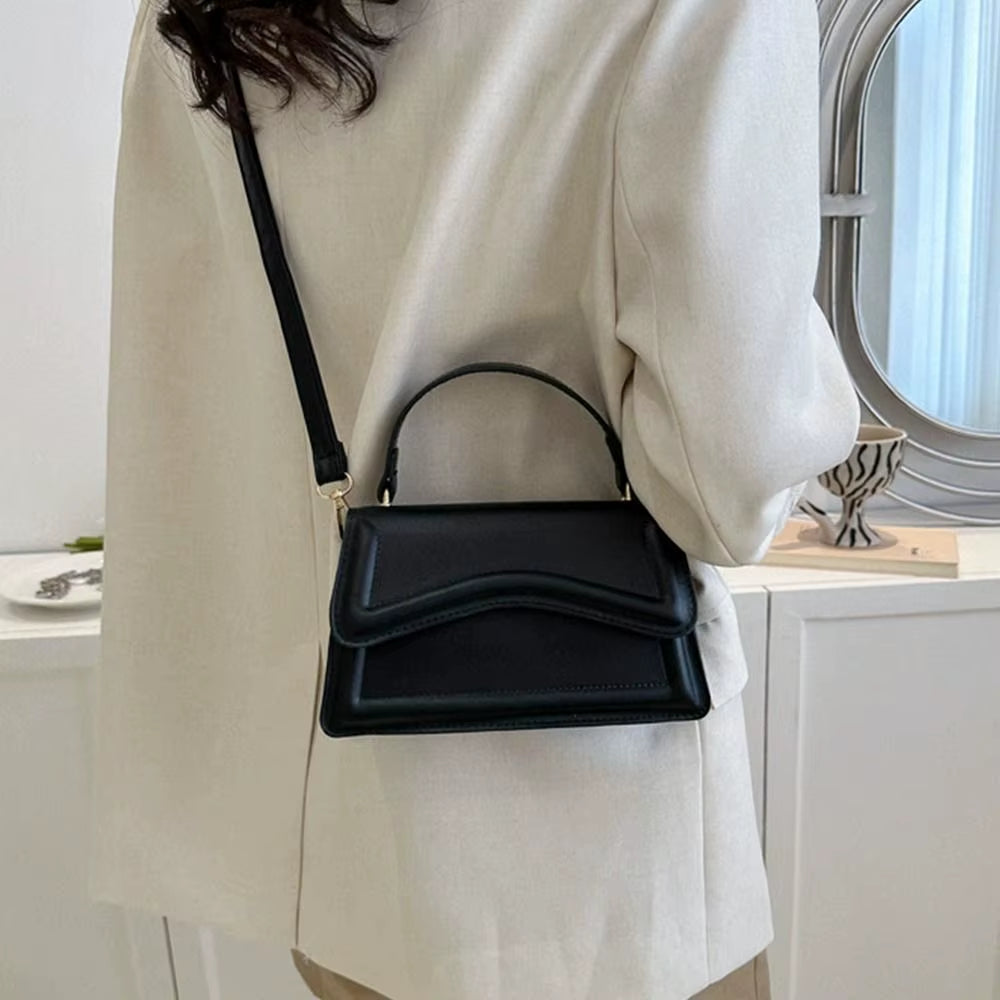 New Fashion Sling Shoulder Bag Trend PU Leather Messenger Handbags Solid Color Leisure Stylish Crossbody Bags for Women Girls