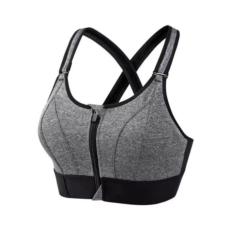 Front Zipper Sports Bra Women'S Underwear Running Fitness Seamless Brassiere Shockproof Breathable without Underwire Bralette